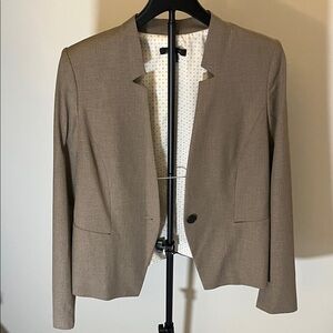Ann Taylor Taupe Blazer with Dotted Lining